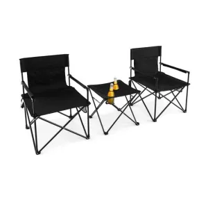 - Folding Outdoor Bag-Black Competitive pricing Table with Carrying Camping Detailed Black Set Chairs and Color: