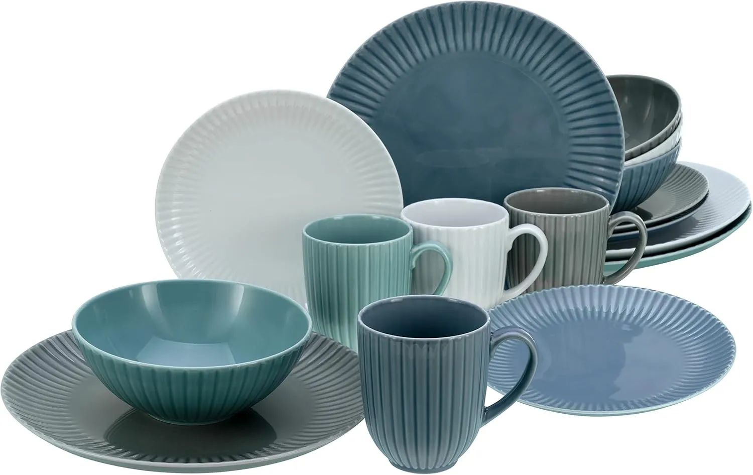 , Series Allegra-Colors, Crockery Set, Combination Service 16 Pieces, porcelain