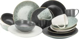 , series INDUSTRIAL GOLD, set of dishes, combination service 16 pieces, Stoneware