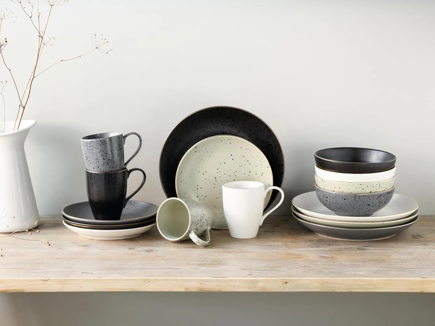 , series INDUSTRIAL GOLD, set of dishes, combination service 16 pieces, Stoneware