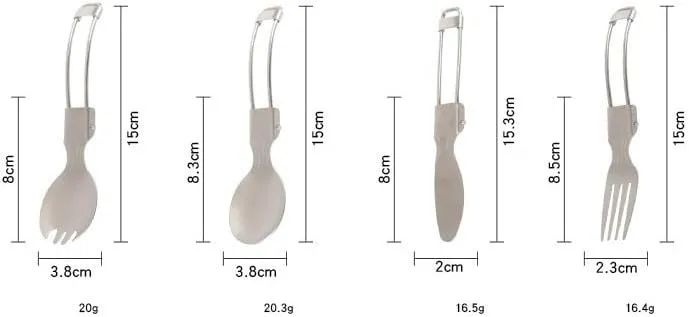 1 Set Of Pure Titanium Convenient Tableware Four-piece Outdoor Hiking And Camping Folding Tableware(B4PCS/SET)