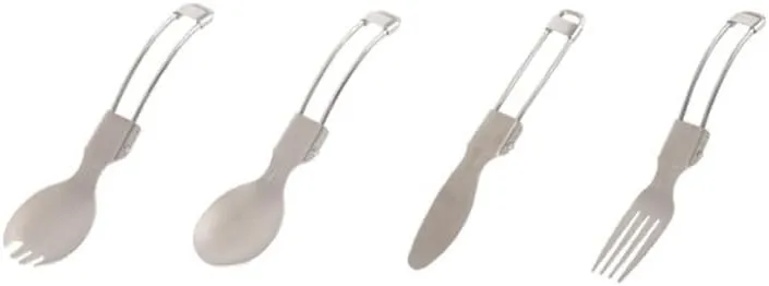 1 Set Of Pure Titanium Convenient Tableware Four-piece Outdoor Hiking And Camping Folding Tableware(B4PCS/SET)