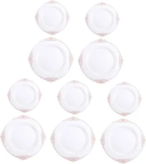 10pcs Durable Embossed Plastic Dinner Plate for Camping Rv Adventures and Outdoor Dining Elegant Design for Picnics Bbqs and Thanksgiving Celebrations