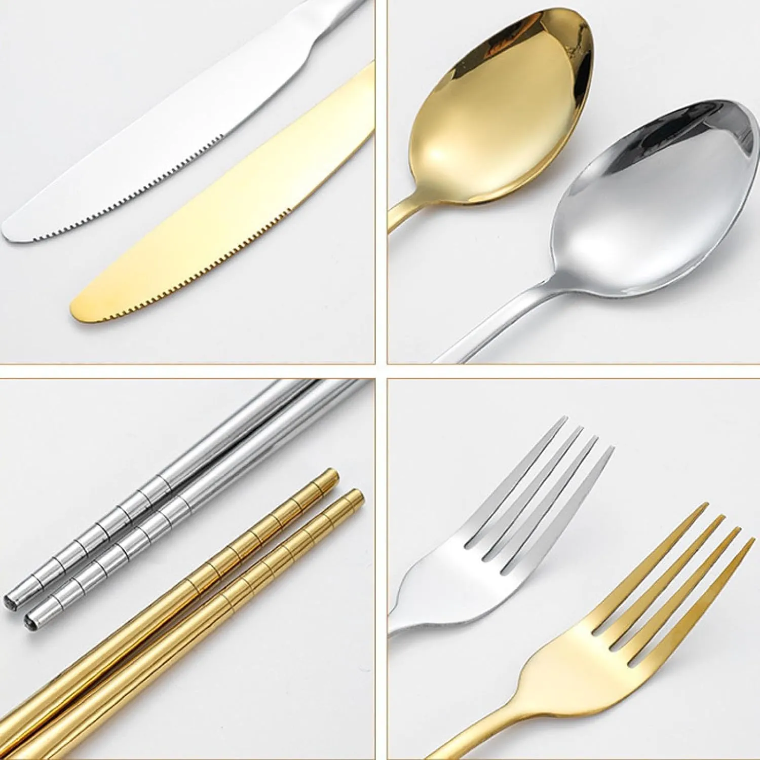 10Pcs Stainless Steel Spoon Set with Fork Tongs Ideal for Camping Complete Cutlery Kit with Organizer Portable for Hiking and Outdoors