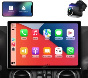 11.5 Inch 8core Car Radio Stereo Upgrade Replacement for Jeep Wrangler JK Compass Grand Cherokee Dodge ram with Android12/Carplay/android auto/5G WiFi/HD Touchscreen/GPS Navigation/HD Backup Camera