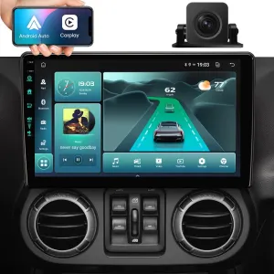 11th (4Ram 64Rom) Car System & 5G WiFi6(1201Mbps) for Jeep Wrangler Radio,Upgrade10.2 Inch Car Stereo GPS Navigation for JK Compass,Carplay Android Auto Mirroring Airplay SWC 1080P/AM FM