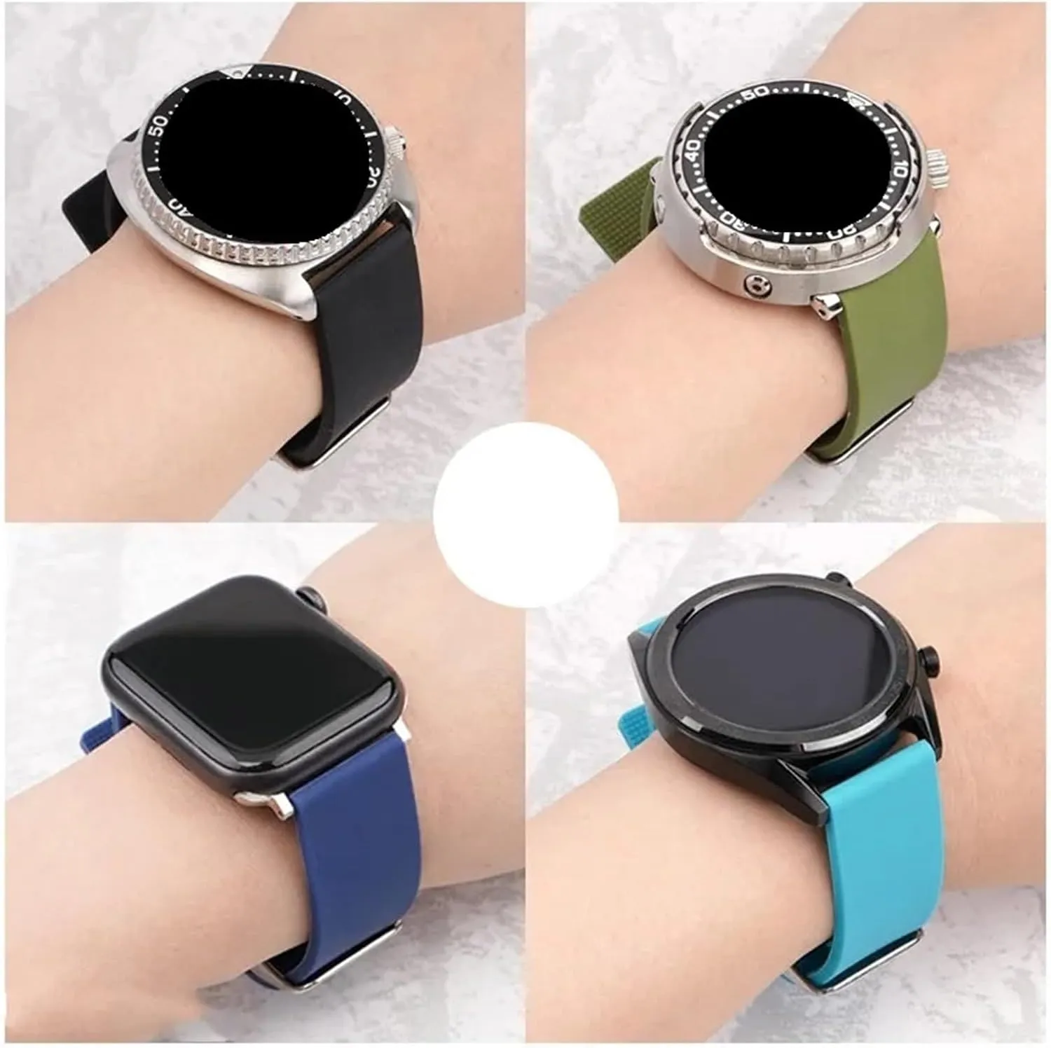 12mm 14mm 16mm 18mm 20mm 22mm 24mm Silicone Watch Band Universal Rubber Sport Waterproof Replacement Strap