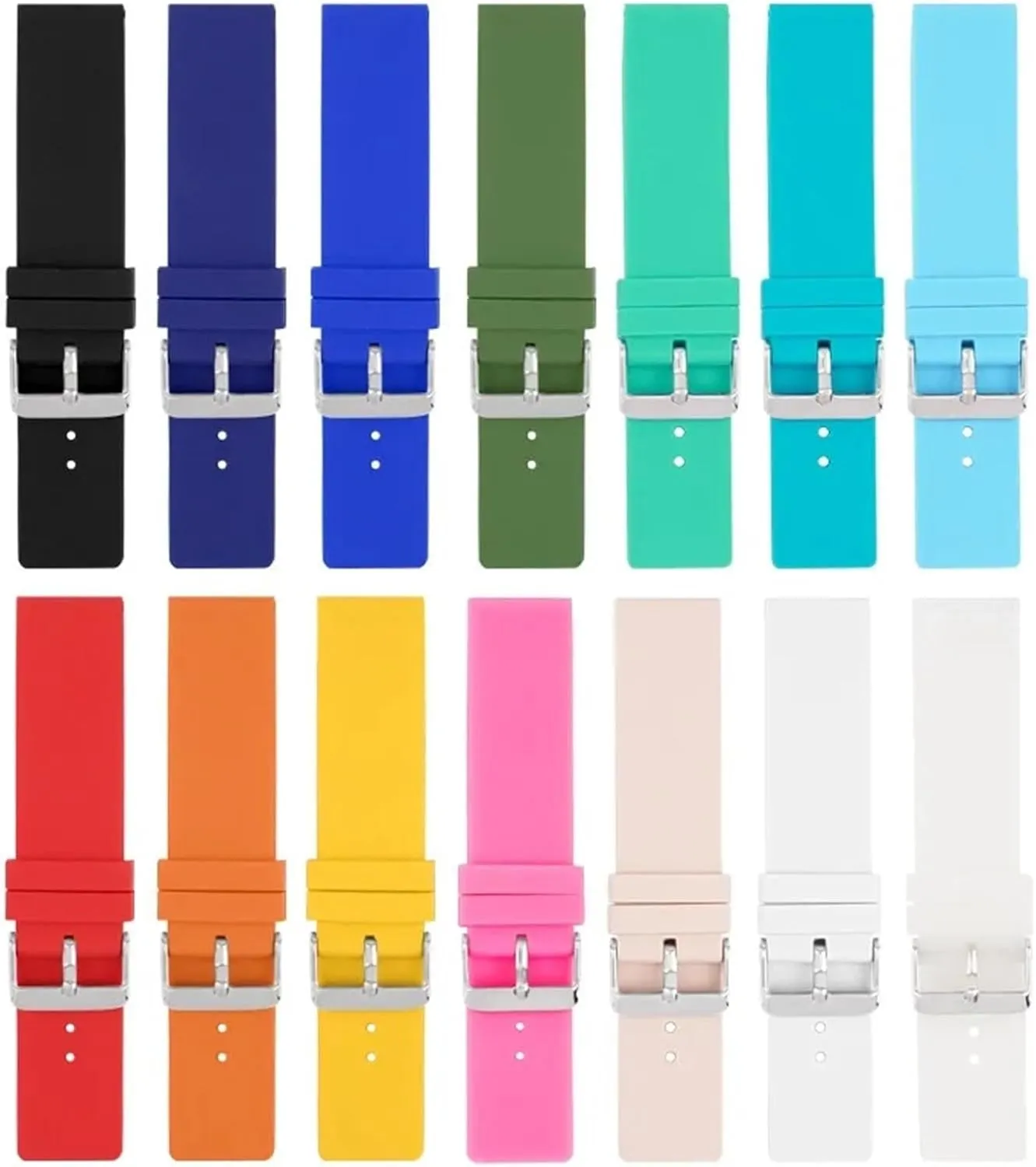 12mm 14mm 16mm 18mm 20mm 22mm 24mm Silicone Watch Band Universal Rubber Sport Waterproof Replacement Strap