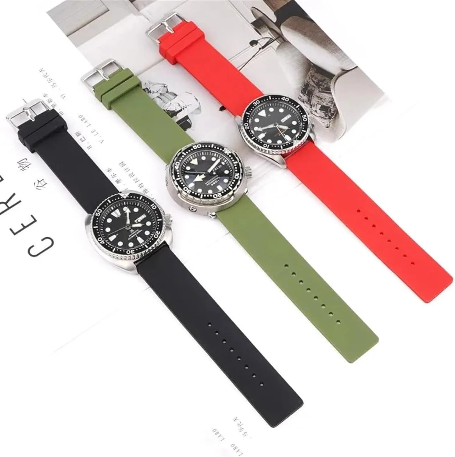 12mm 14mm 16mm 18mm 20mm 22mm 24mm Silicone Watch Band Universal Rubber Sport Waterproof Replacement Strap