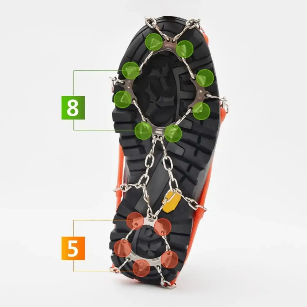 13 Teeth Climbing Crampons – Non-Slip Ice Grips for Winter Hiking and Fishing