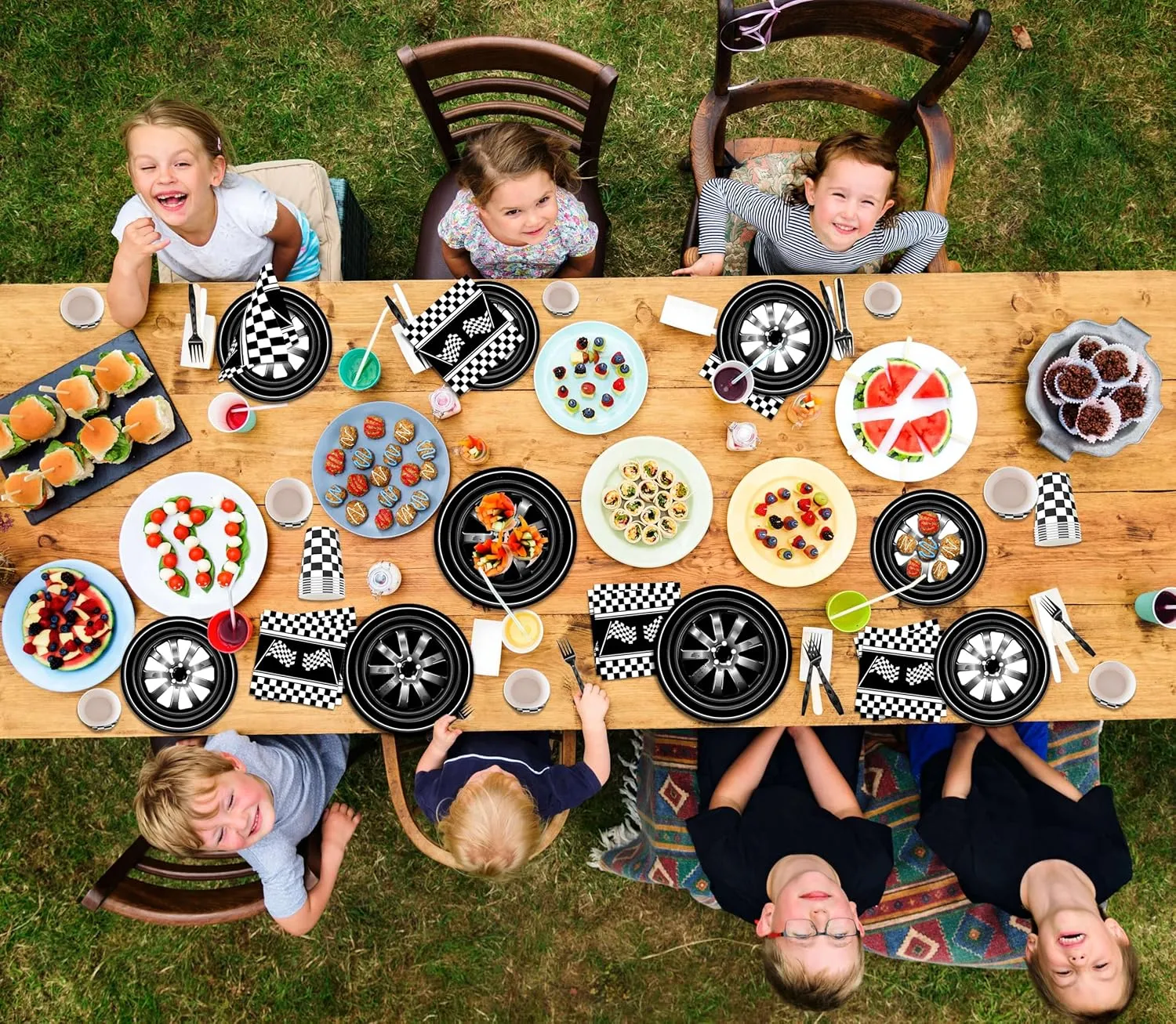 136 PCS Race Car Birthday Party Supplies Cars Birthday Decorations Tableware Set Racing Party Plates Napkins Forks for Kids Boys Serves 24
