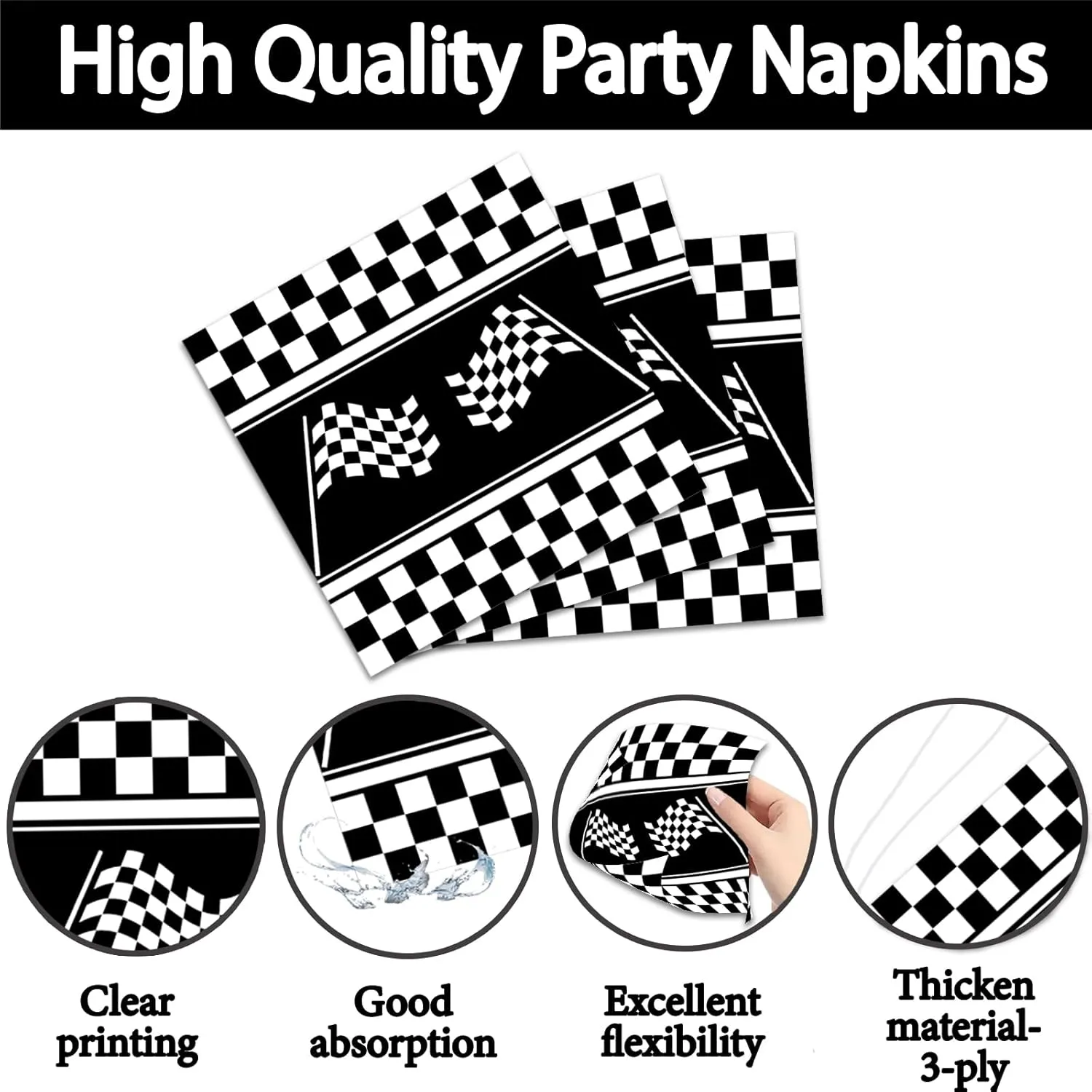 136 PCS Race Car Birthday Party Supplies Cars Birthday Decorations Tableware Set Racing Party Plates Napkins Forks for Kids Boys Serves 24