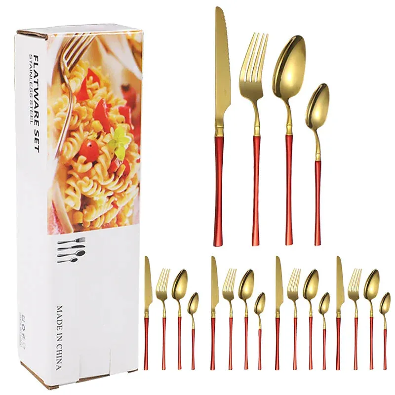16 Piece Stainless Steel Hotel Tableware Set