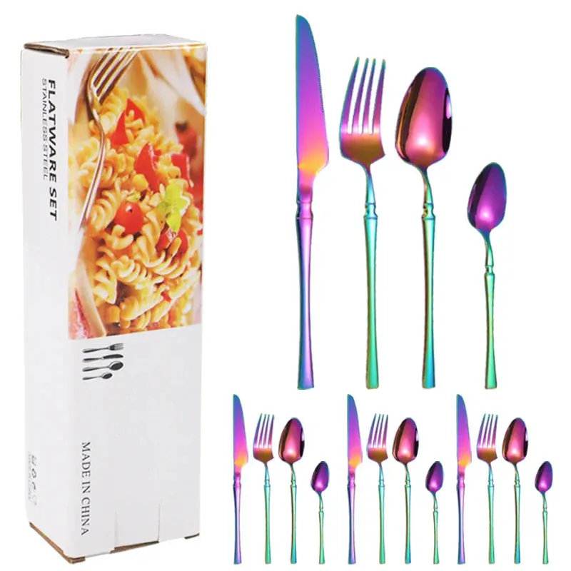 16 Piece Stainless Steel Hotel Tableware Set
