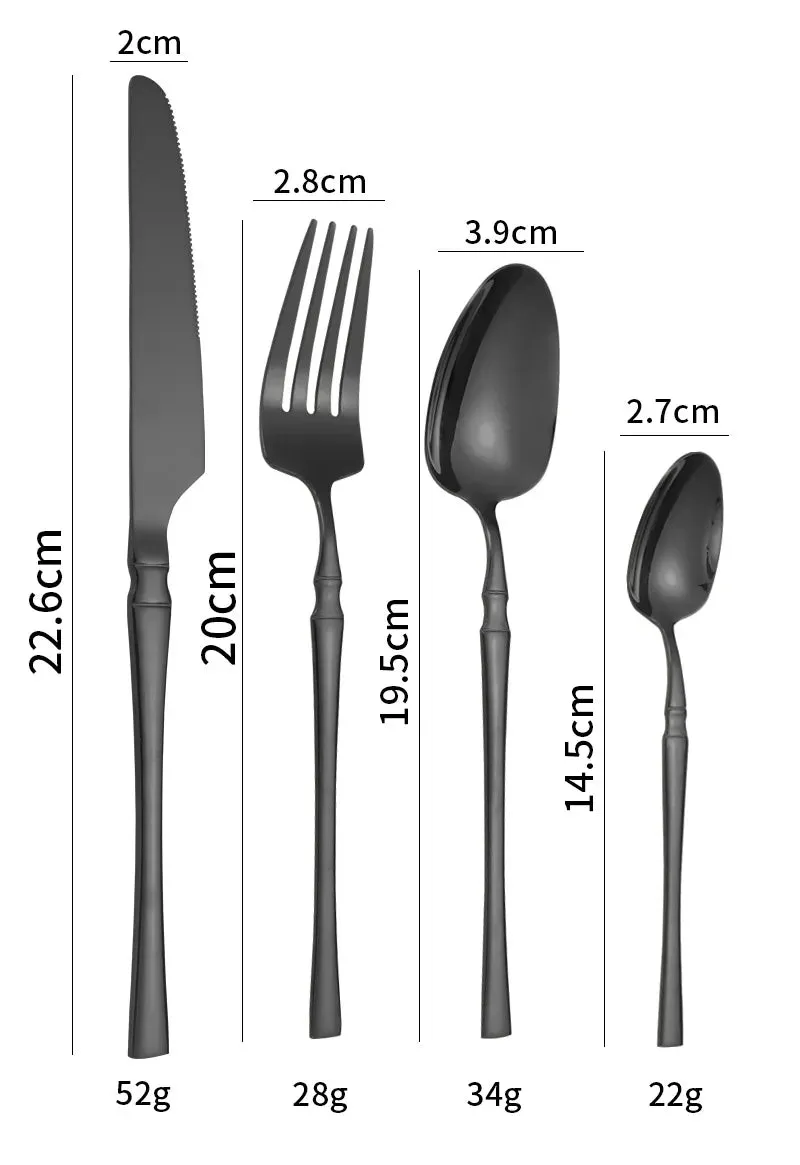 16 Piece Stainless Steel Hotel Tableware Set