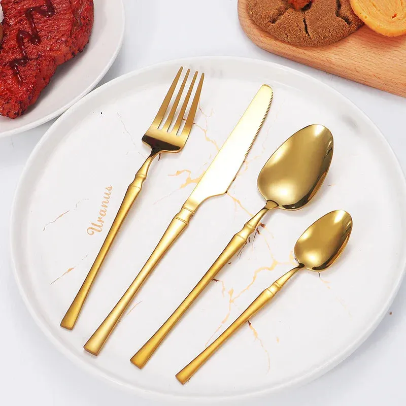 16 Piece Stainless Steel Hotel Tableware Set
