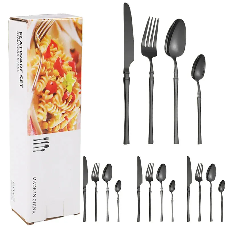 16 Piece Stainless Steel Hotel Tableware Set