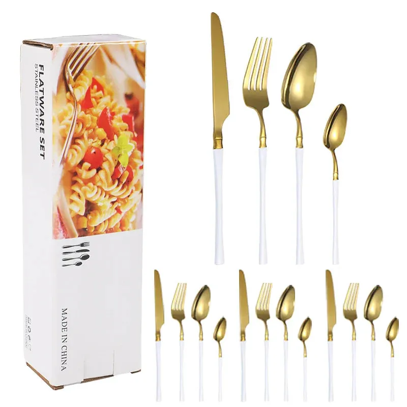 16 Piece Stainless Steel Hotel Tableware Set