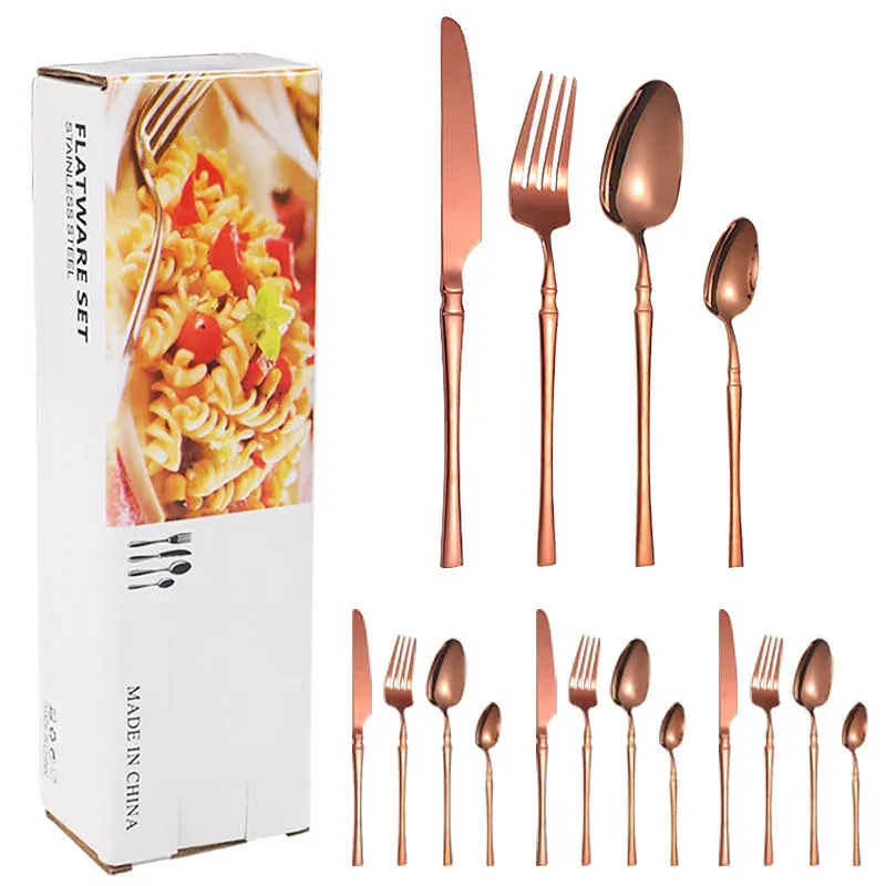 16 Piece Stainless Steel Hotel Tableware Set