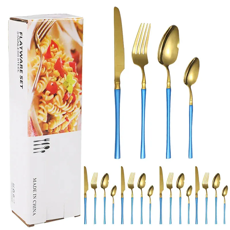 16 Piece Stainless Steel Hotel Tableware Set