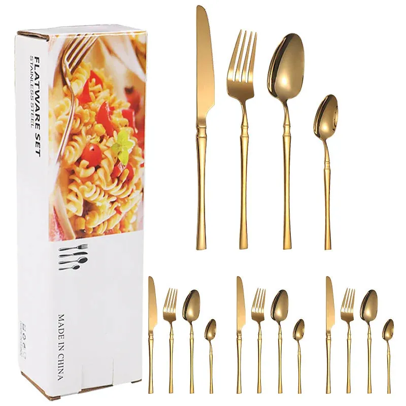 16 Piece Stainless Steel Hotel Tableware Set