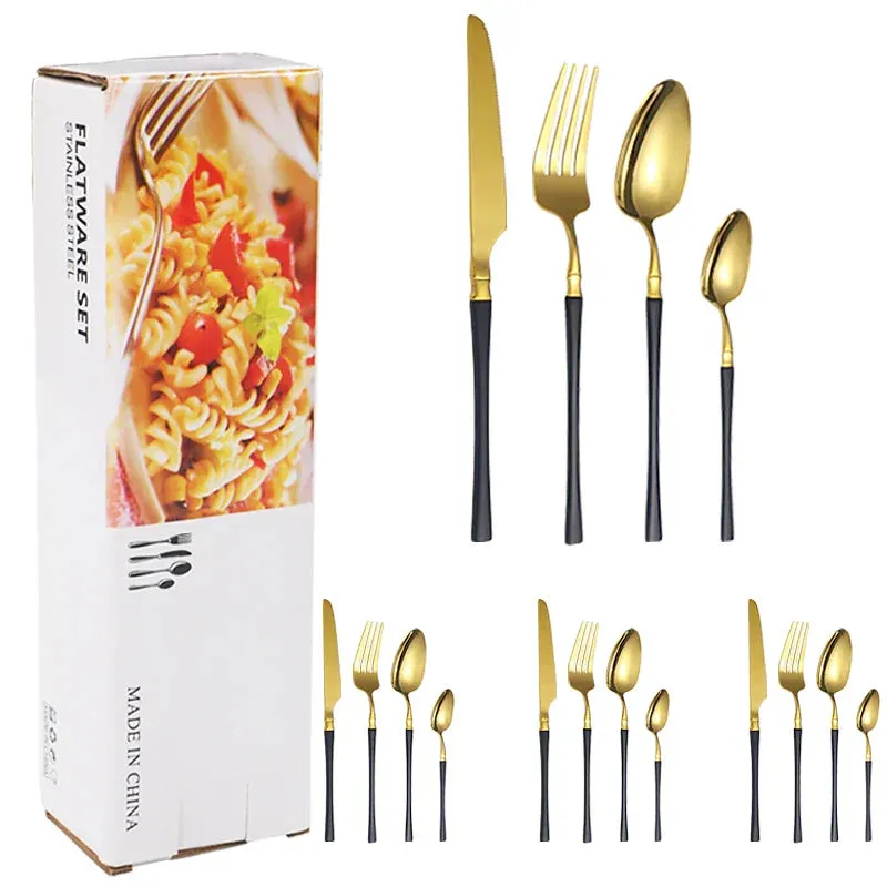 16 Piece Stainless Steel Hotel Tableware Set
