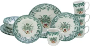 16959 Christmas Series 16-Piece Crockery Set, Stoneware Crockery Set, Dishwasher and Microwave Safe, Quality Production