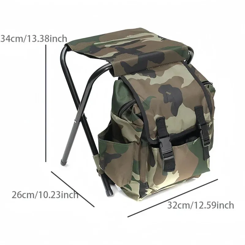 2-in-1 Chair Foldable Fast dispatch Lightweight Camping Stool & – Outdoor Backpack Fishing Seamless delivery