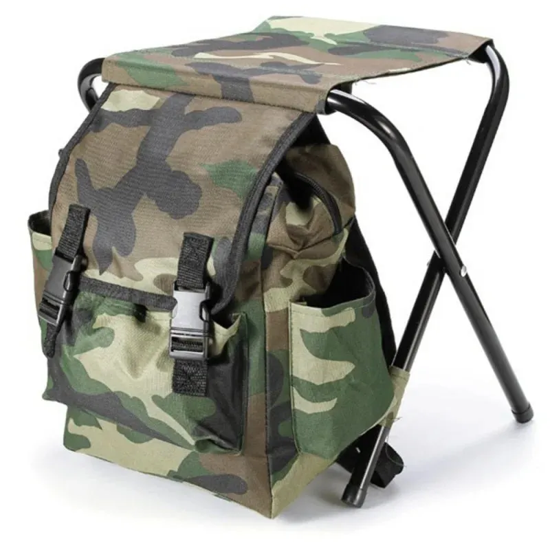 2-in-1 Chair Foldable Fast dispatch Lightweight Camping Stool & – Outdoor Backpack Fishing Seamless delivery
