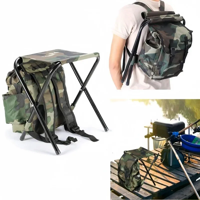 2-in-1 Chair Foldable Fast dispatch Lightweight Camping Stool & – Outdoor Backpack Fishing Seamless delivery
