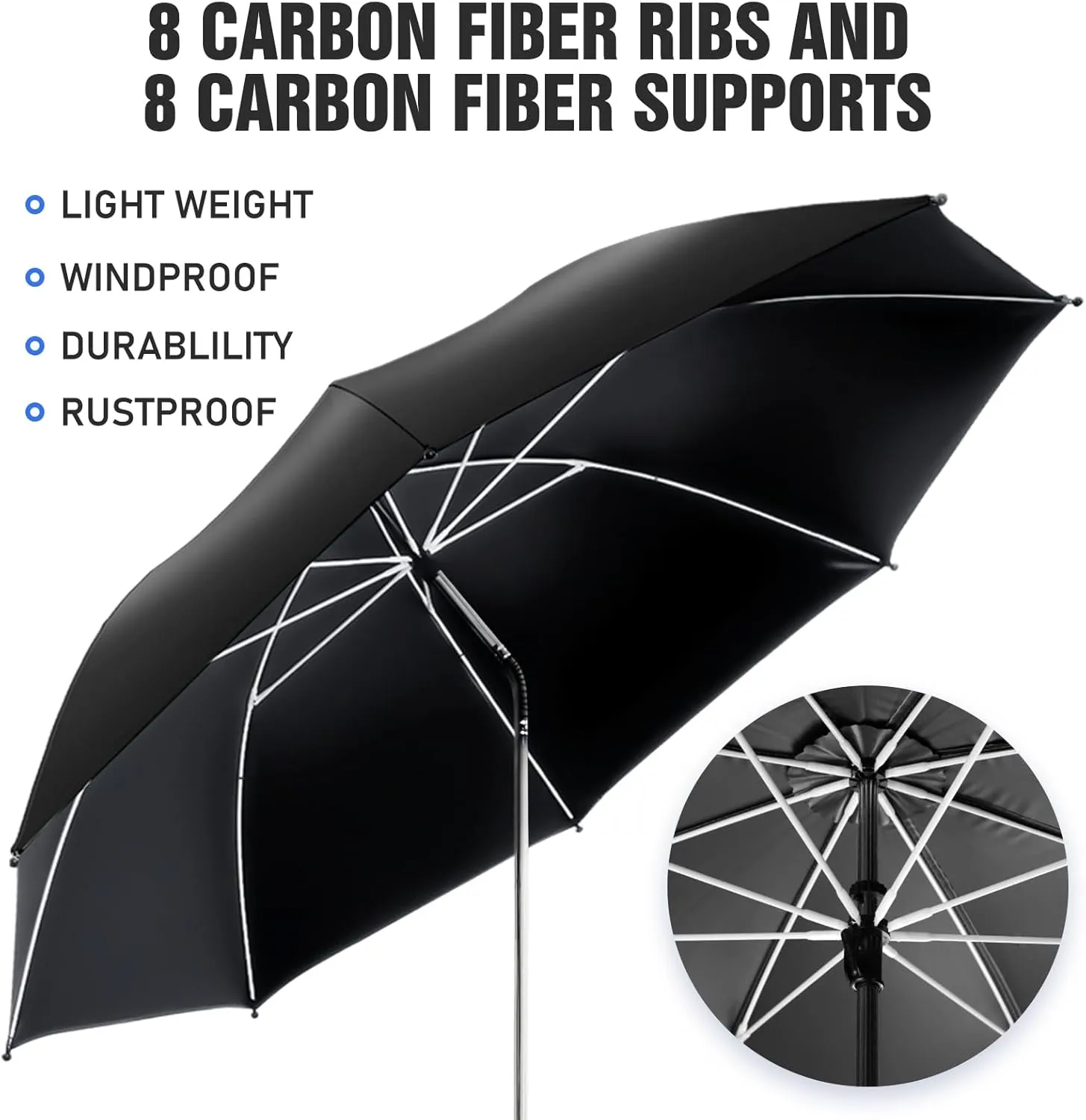 2 PACK Beach Umbrella with Clamp, 360 ° Adjustable Umbrellas for Chair, UPF50  Umbrella for Beach Chair, Patio Chair, Wheelchair, Camping Chair, Golf Carts (Chair Not Included)