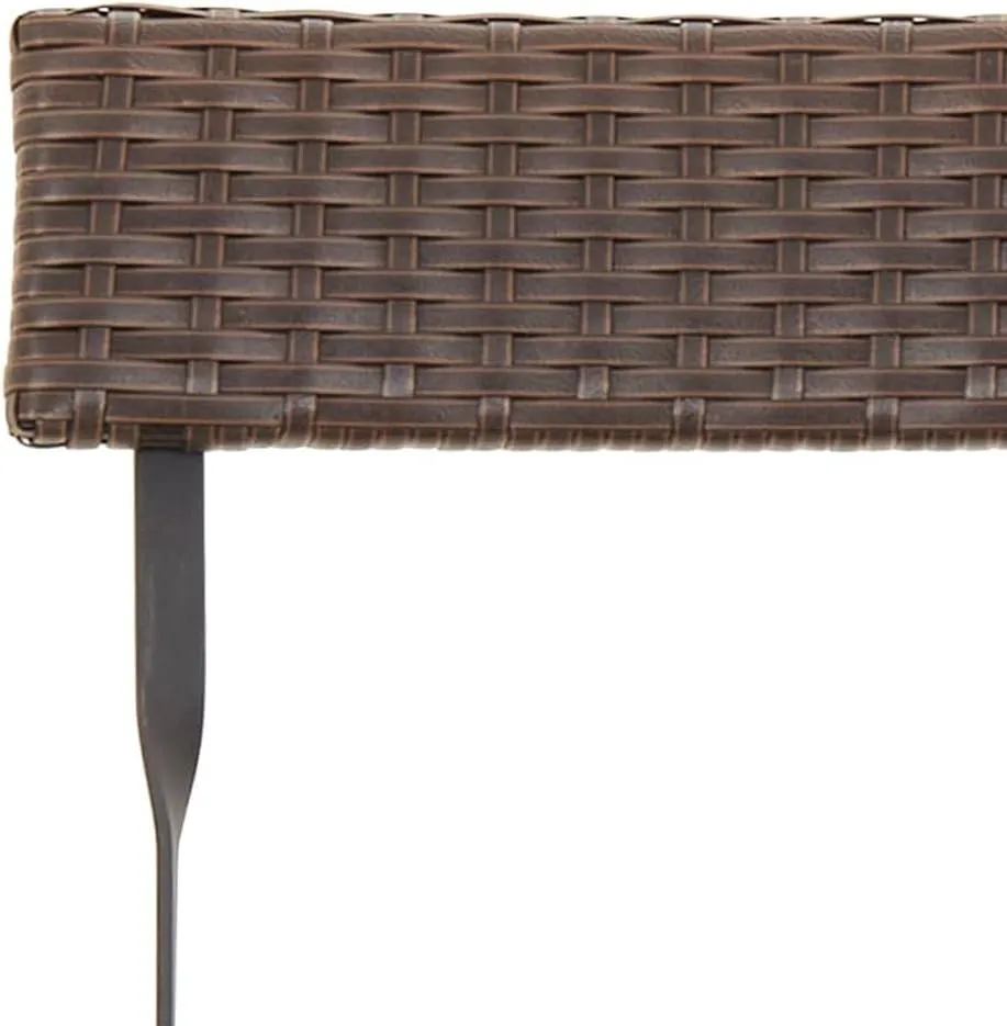 2 Pack Folding Bistro Chairs Brown PE Rattan Steel Frame Patio Furniture Outdoor Chairs for Garden Terrace Beach Camping (15.7x17.7x31.1 Inch)