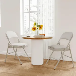 2 Pack Folding Chairs with Padded Cushions, Padded Foldable Chair Hold Up to 350 Pounds, Portable Beige Folding Chair Suitable for Dining Room, Home Office, Indoor and Outdoor Events