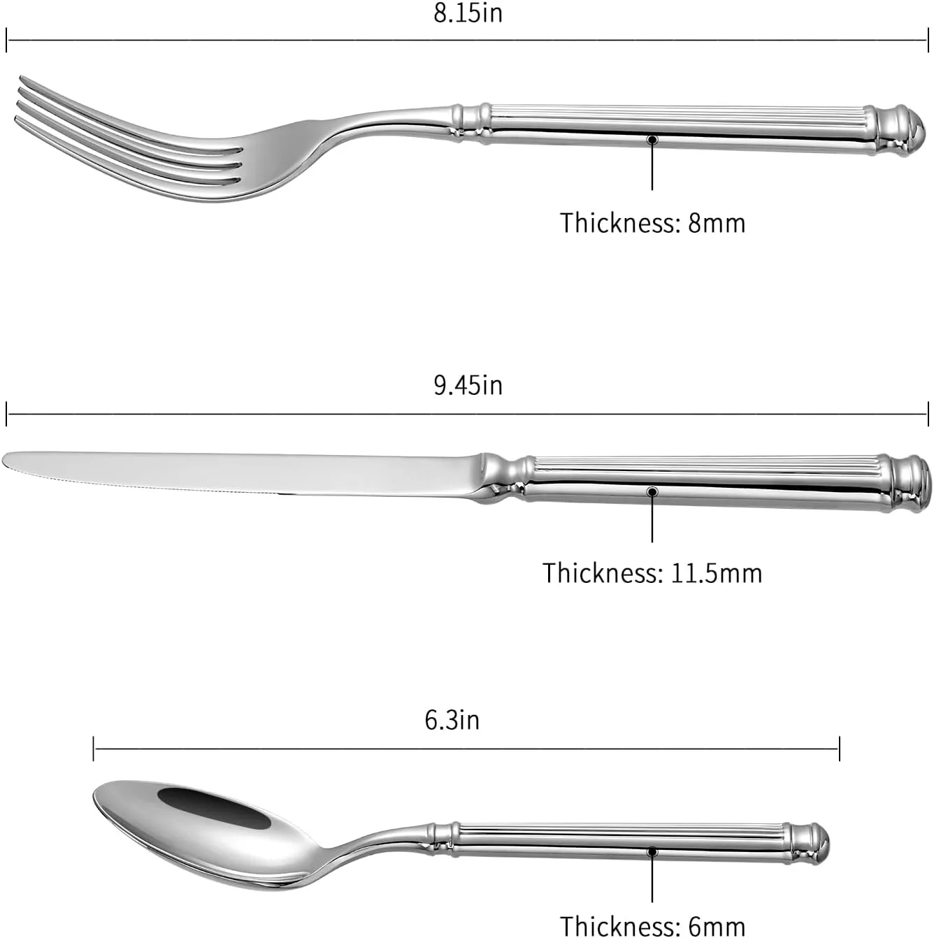 20-piece Forged Silverware Set for 4, Prendcyx 18-10 Stainless Steel Flatware Set Cutlery Set, Heavy Duty Fork Spoon Knife Set for Wedding Banquet Hotel Use, Mirror Polished and Dishwasher Safe