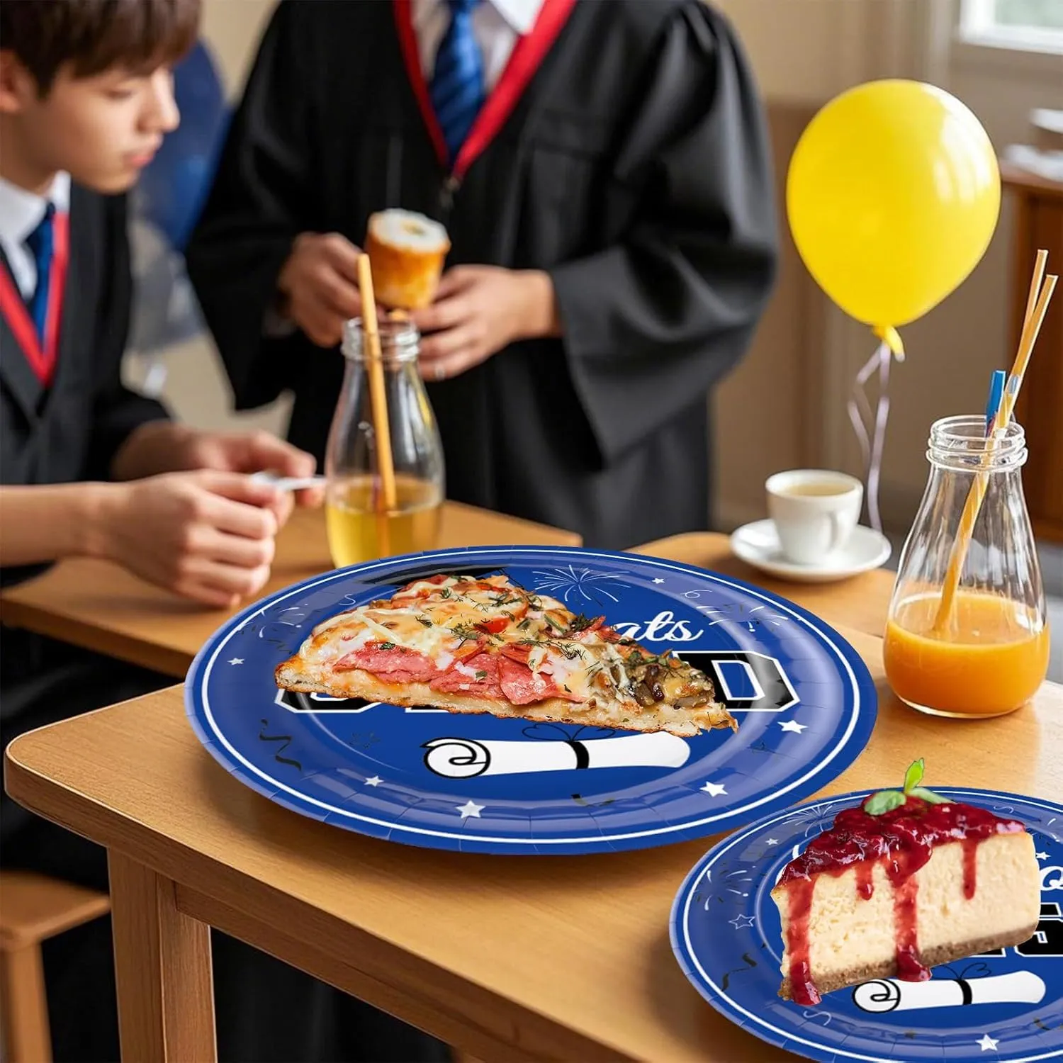 200 Pcs Graduation Plates and Napkins Sets, Class of 2025 Disposable Tableware for Congrats Grad Decorations Party Supplies, Paper Plates Luncheon Napkins Cocktail Napkins Serve 50