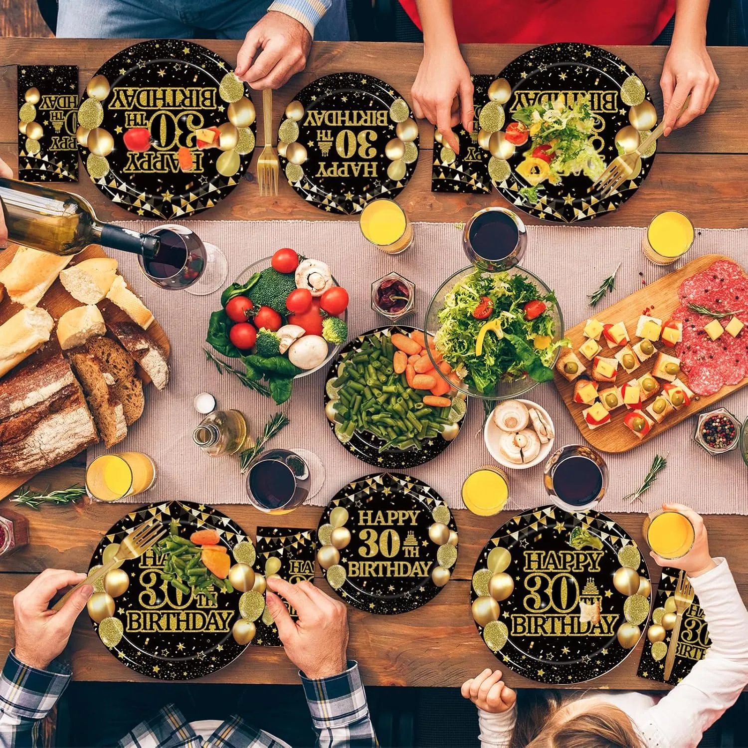 200Pcs 30th Birthday Party Tableware Set, Back in 1995 Birthday Party Decorations Supplies for Men Women Cheers to 30 Years Birthday Party Dessert Plates Napkins Forks Favors, Serve 50