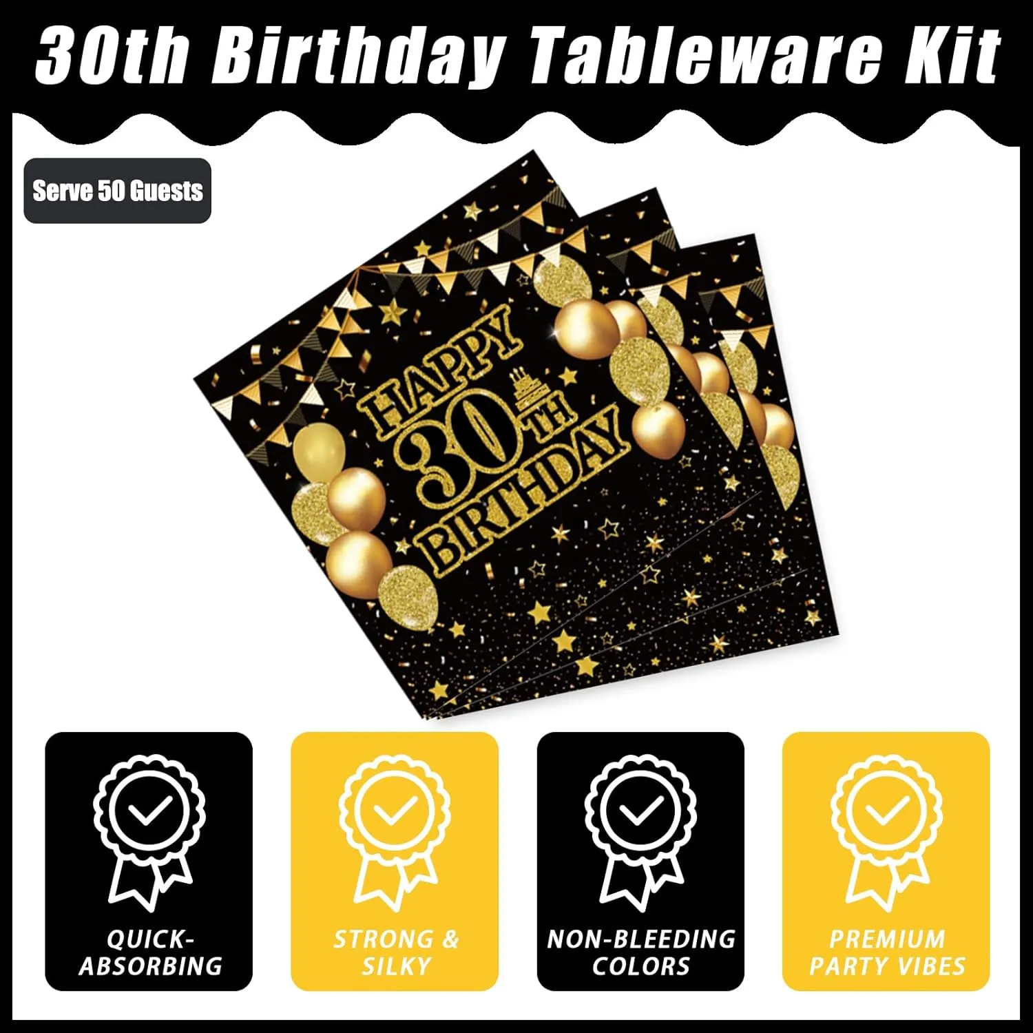 200Pcs 30th Birthday Party Tableware Set, Back in 1995 Birthday Party Decorations Supplies for Men Women Cheers to 30 Years Birthday Party Dessert Plates Napkins Forks Favors, Serve 50