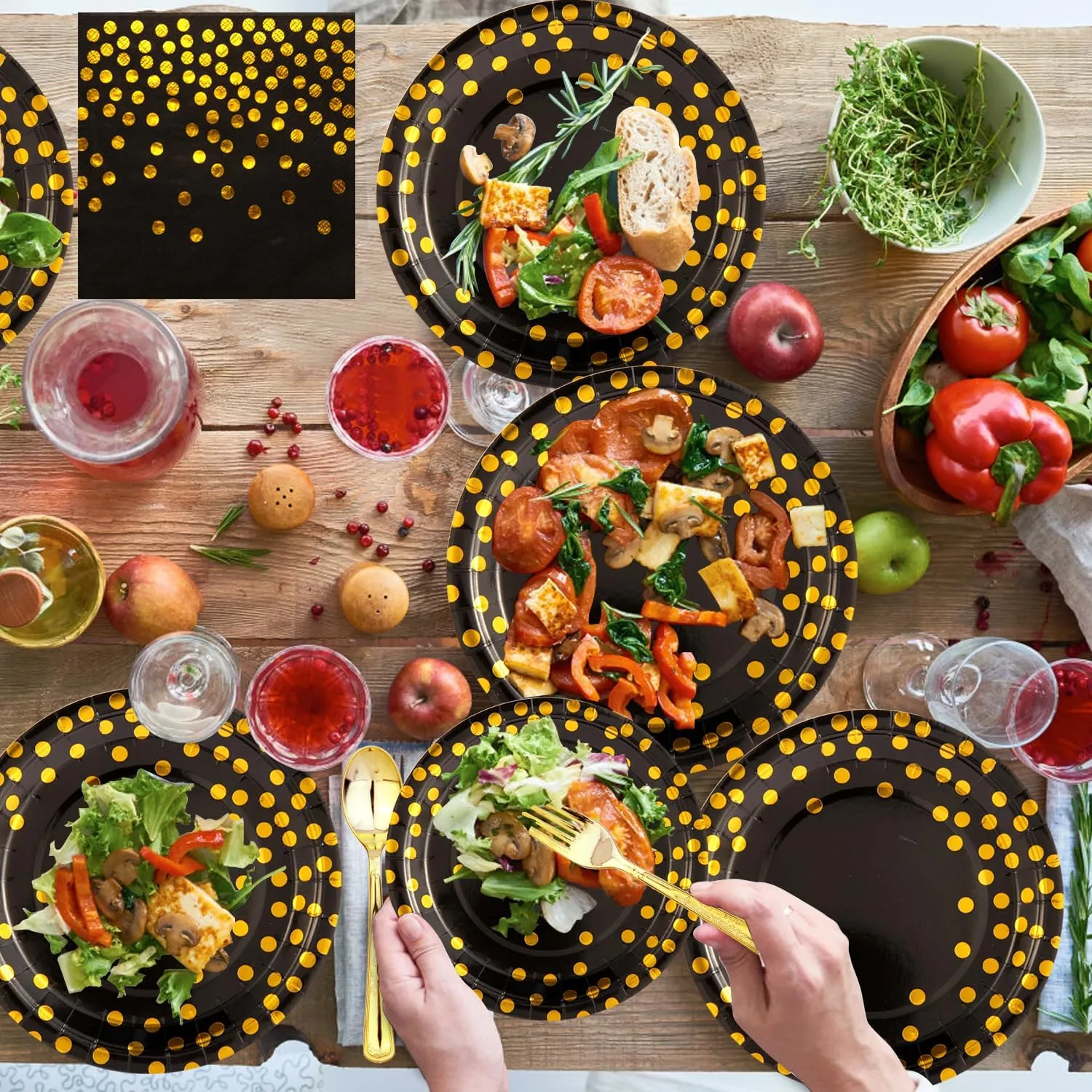 200Pcs Tableware Set Party Supplies Happy Birthday Dinnerware Disposable Paper Plates, Napkins, Cups, Plastic Forks Knives Spoons Straws, Party Decorations for Kids Party Favor for 25 Guests