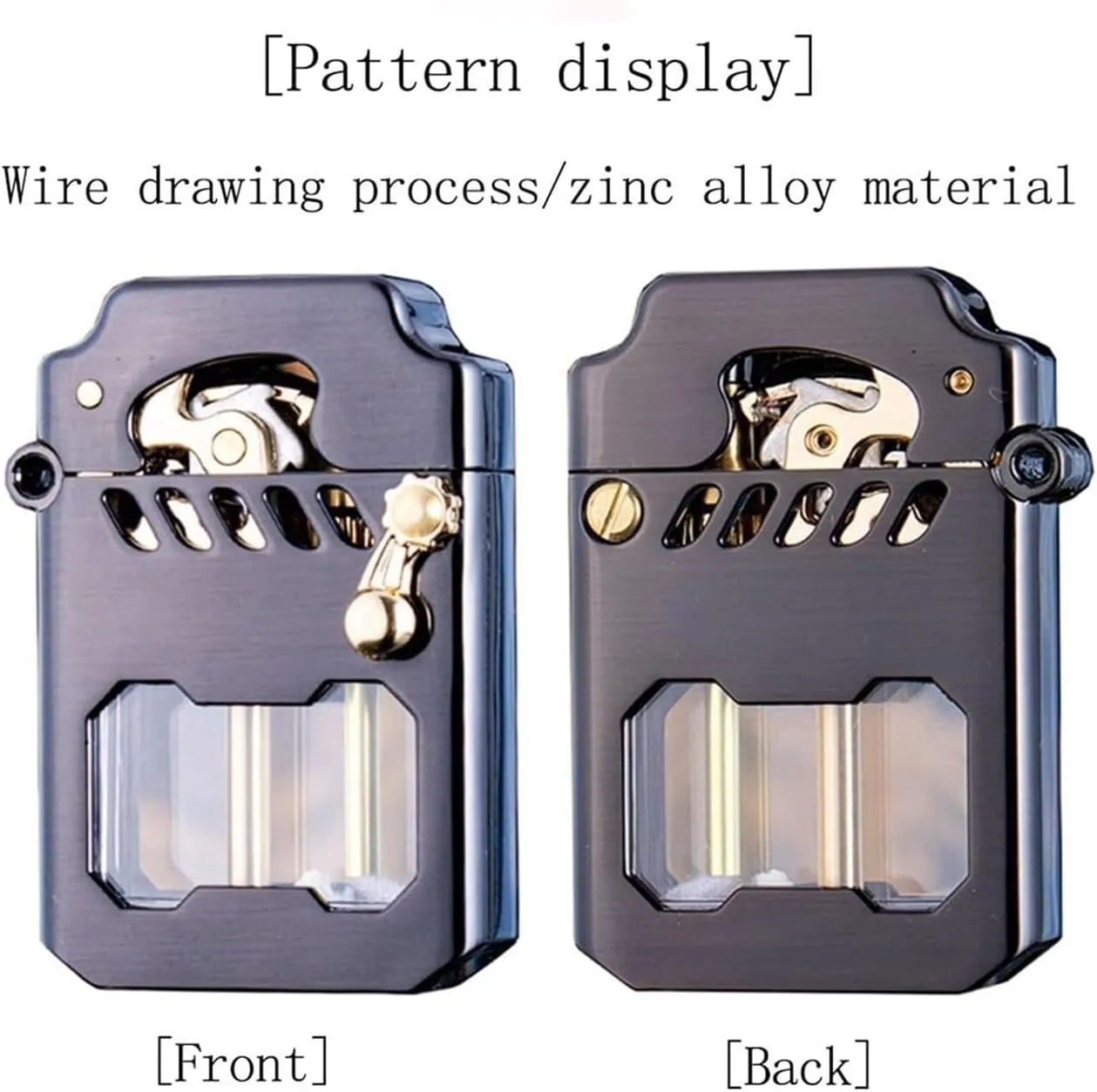 2025 Old Metal Kerosene Lighter, Rocker Link Drive Gear Ignition Lighter, replenishable Kerosene Lighter, with Fuel Observation Window, Suitable for Outdoor use(Silver)