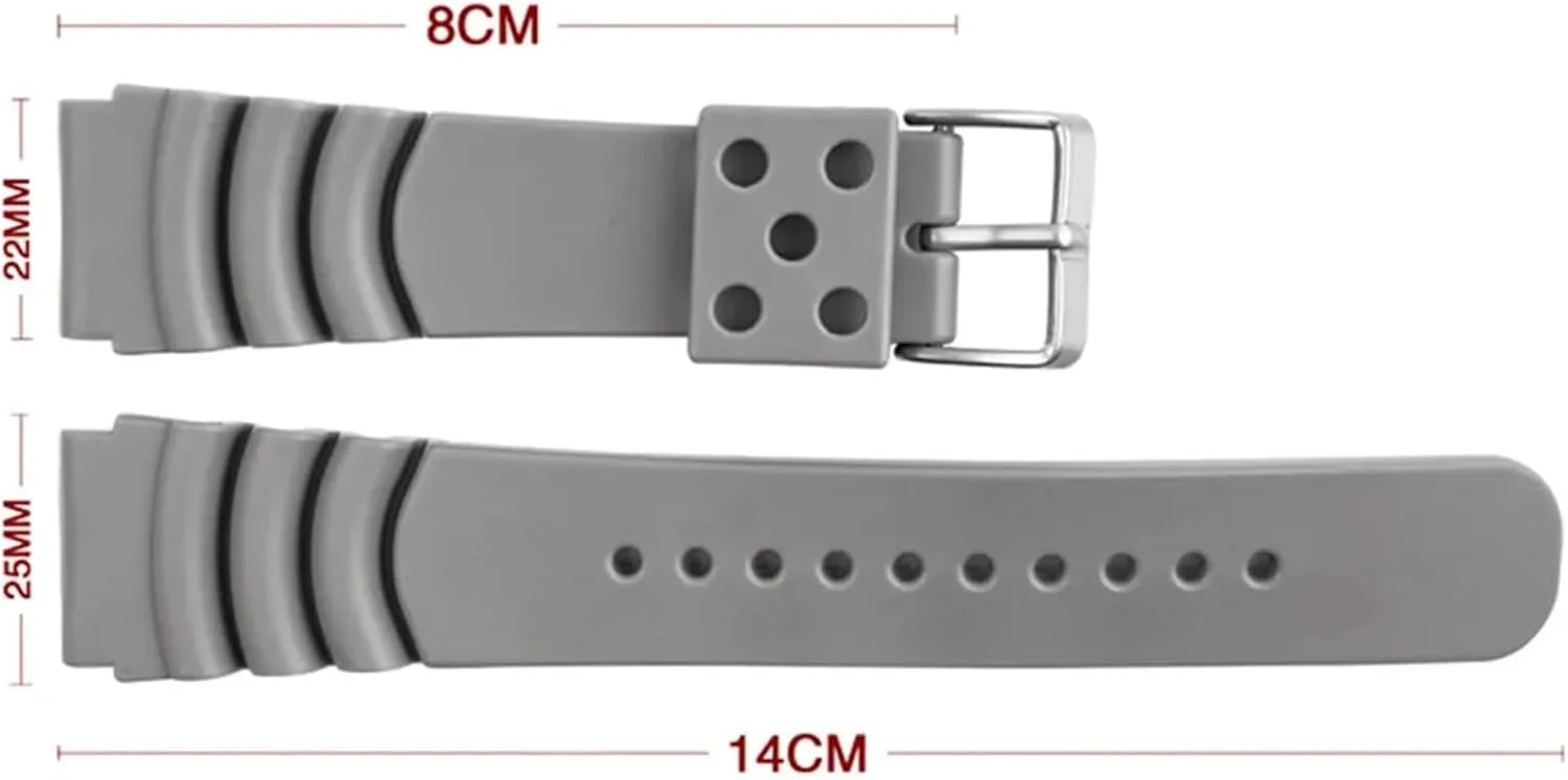 20mm 22mm 24mm Diving Rubber Watch Strap Waterproof Silicone Sport Wrist Band Bracelet Watchband For Men Women