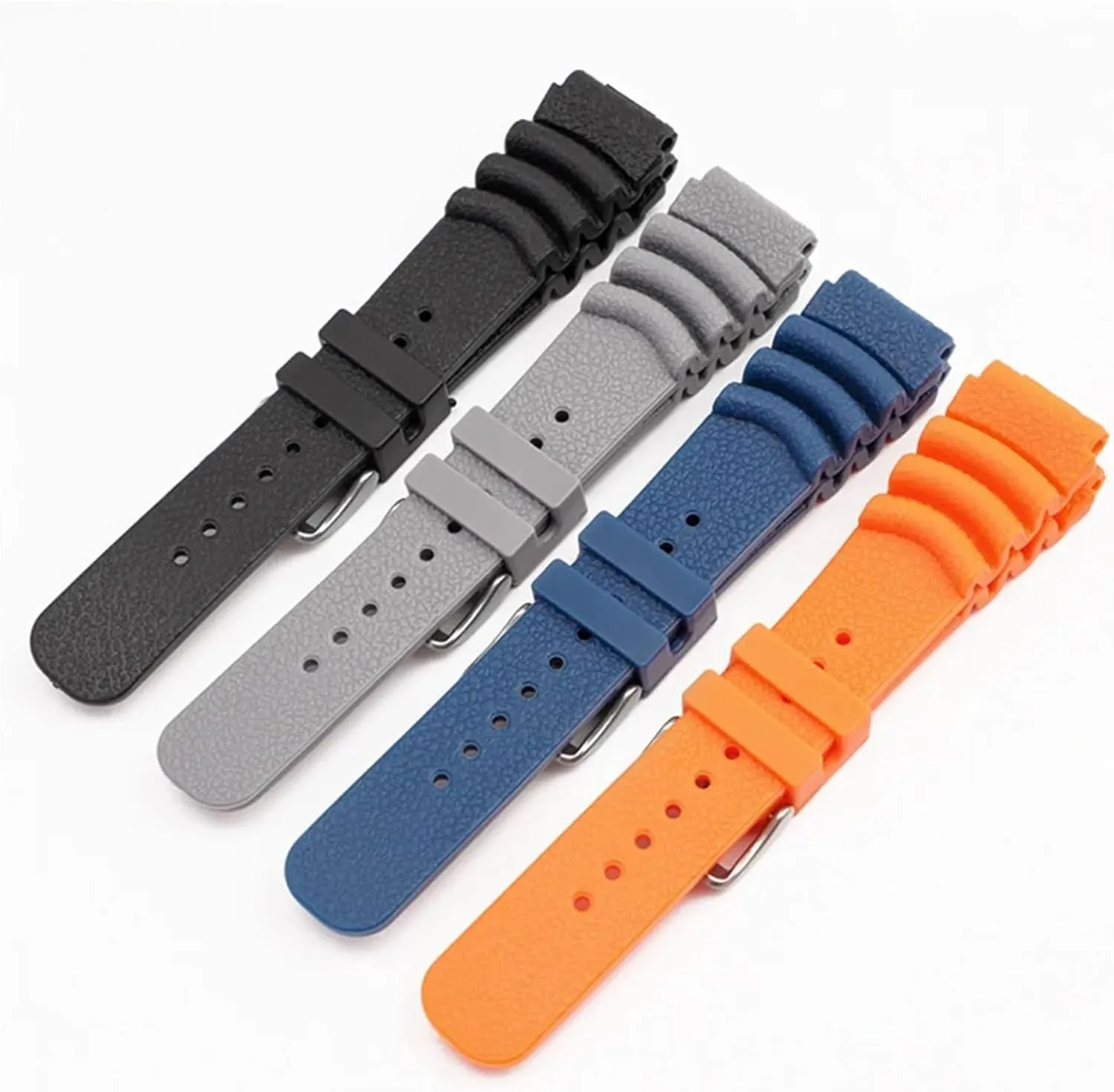 20mm 22mm 24mm Diving Rubber Watch Strap Waterproof Silicone Sport Wrist Band Bracelet Watchband For Men Women