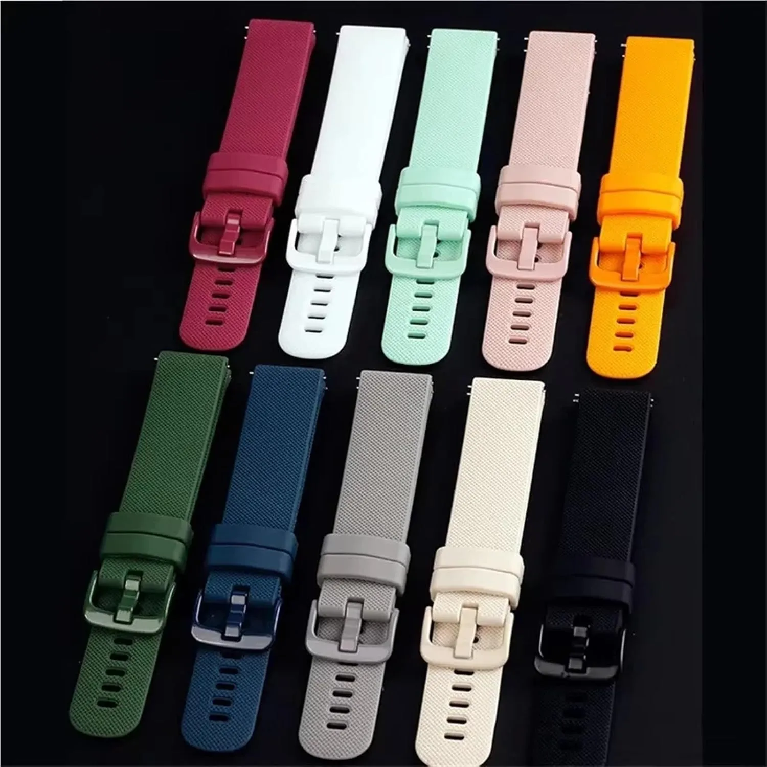 20mm Silicone Rubber Strap Men Women Sport Waterproof Bracelet Band Universal Rubber Diving Replacement Strap