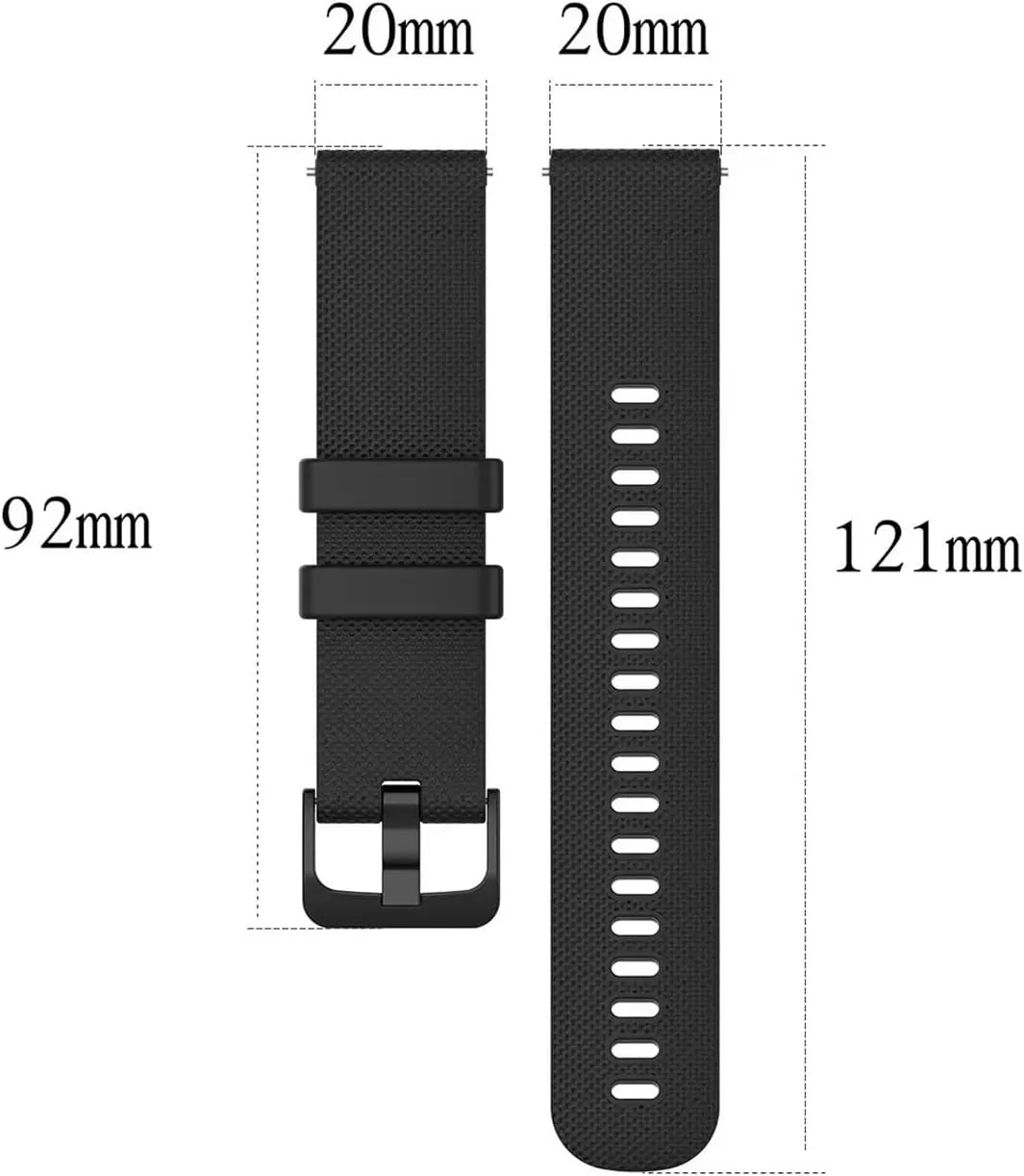 20mm Silicone Rubber Strap Men Women Sport Waterproof Bracelet Band Universal Rubber Diving Replacement Strap