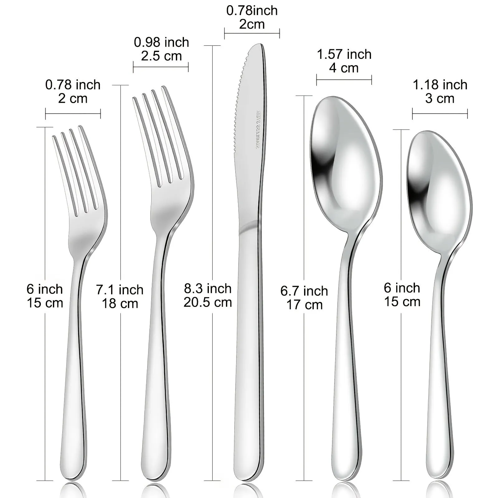 20pcs Stainless Steel Tableware Set, Metal Tableware Set, Dinner, Restaurant Supplies Including Knife/Fork/Spoon, Modern Design And Mirror Polishing, Dishwasher Safe