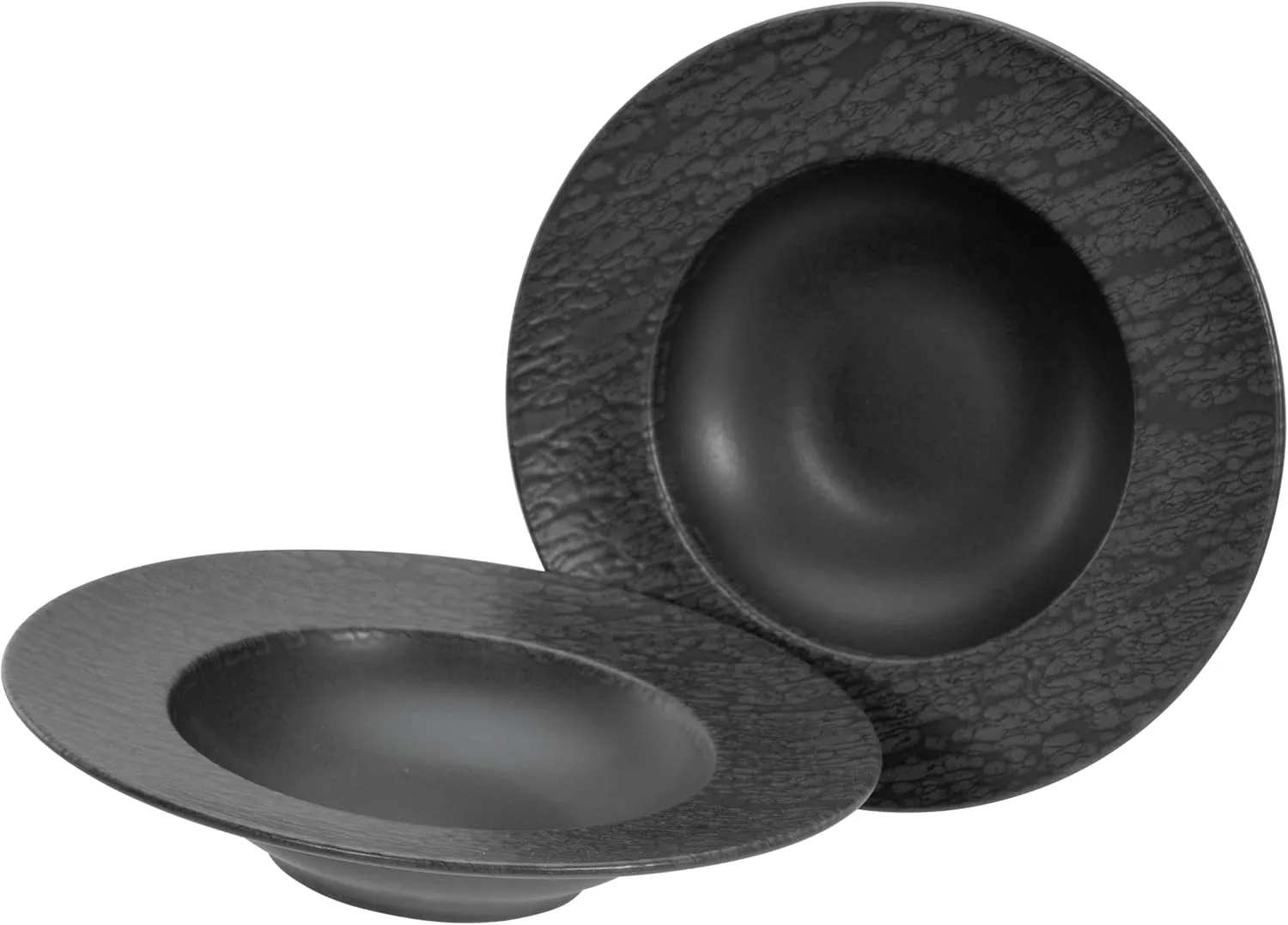 21825 Slate Series Black 2-Piece Crockery Set, Plate Set Made of Stoneware