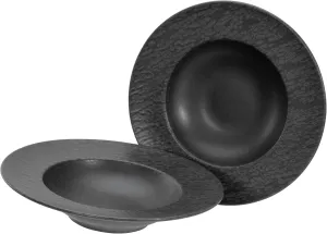 21825 Slate Series Black 2-Piece Crockery Set, Plate Set Made of Stoneware
