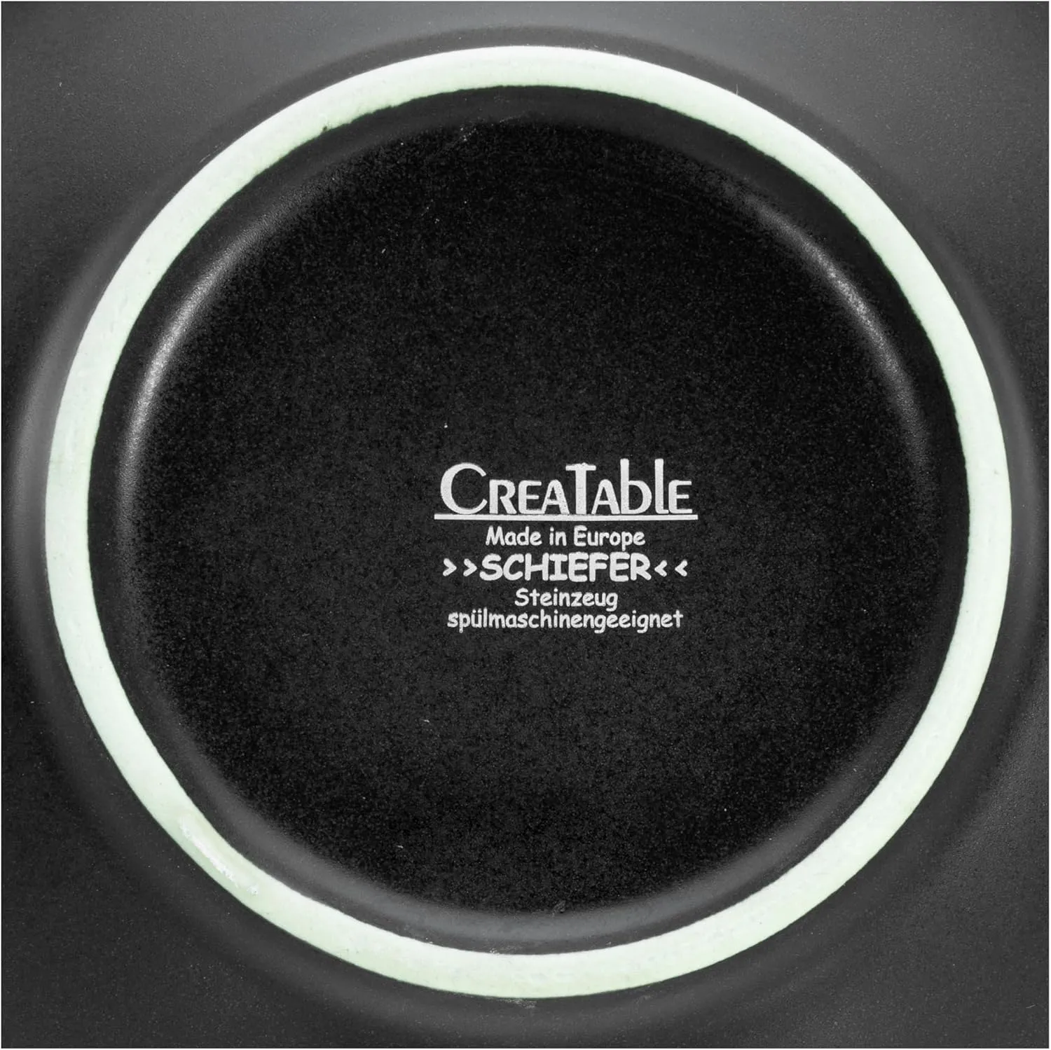 21825 Slate Series Black 2-Piece Crockery Set, Plate Set Made of Stoneware