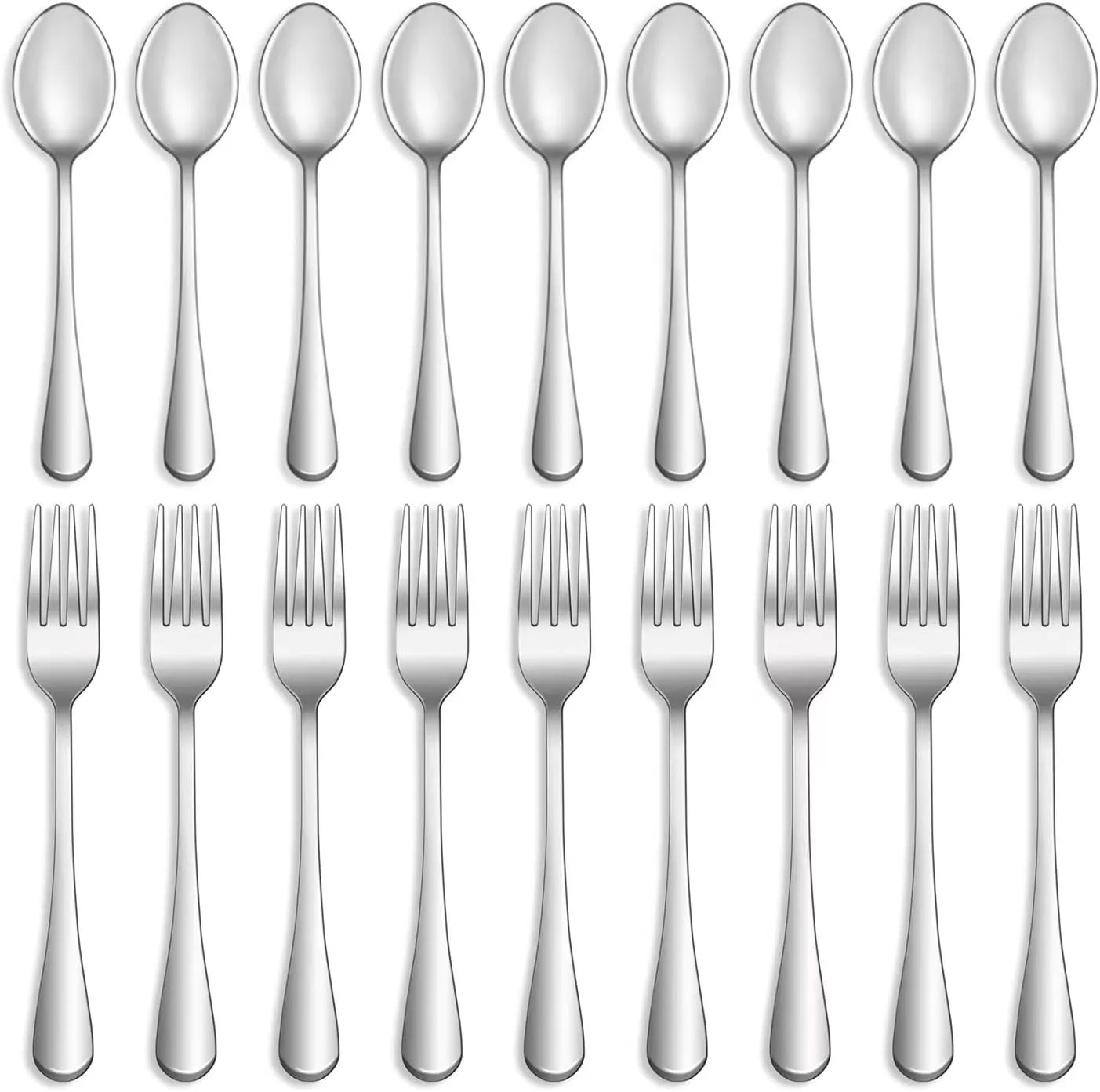 24 Pcs Forks and Spoons Silverware Set,Food Grade Stainless Steel Flatware Cutlery Set for Home,Kitchen and Restaurant,Mirror Polished,Dishwasher Safe-12 Dinner Fork(8 inch) and 12 Teaspoon(6.5 inch)