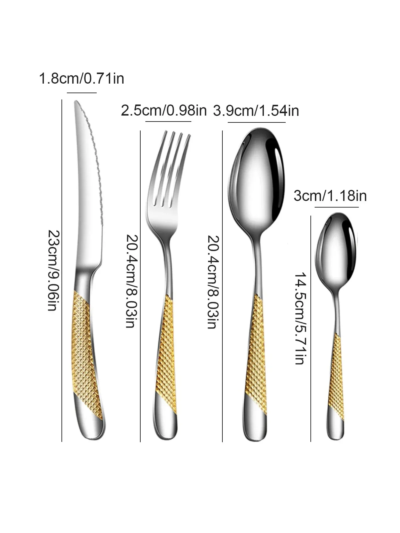 24 Piece Stainless Steel Tableware Set For Family Dining
