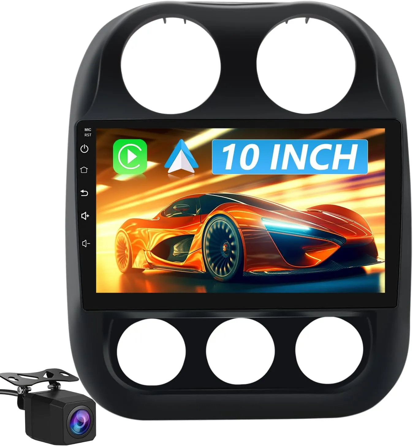 2G 64G 10 inch Touch Screen Car Radio Stereo for Jeep Compass Patriot 2010-2016 Android 13 CarPlay Android Auto Bluetooth with GPS Navigation
